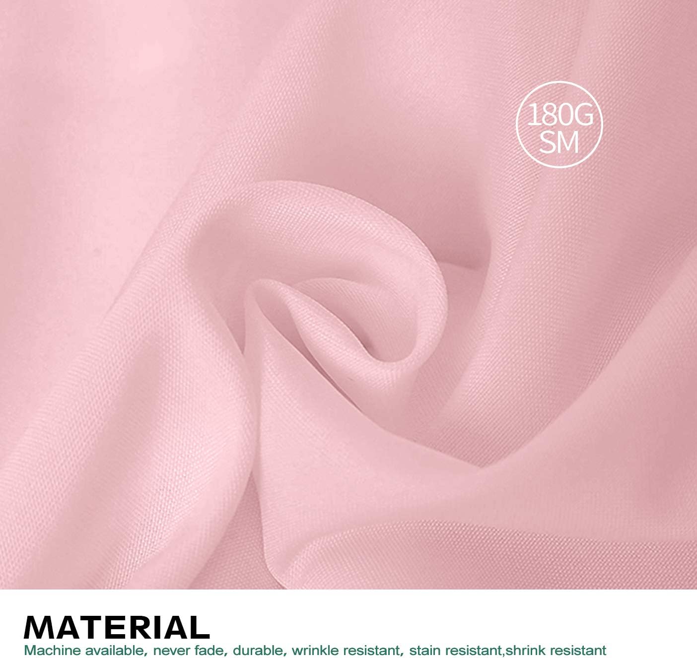 Surmente Pink Tablecloth 60 x 102-inch Rectangular Polyester Table Cloth for Weddings, Banquets, or Restaurants