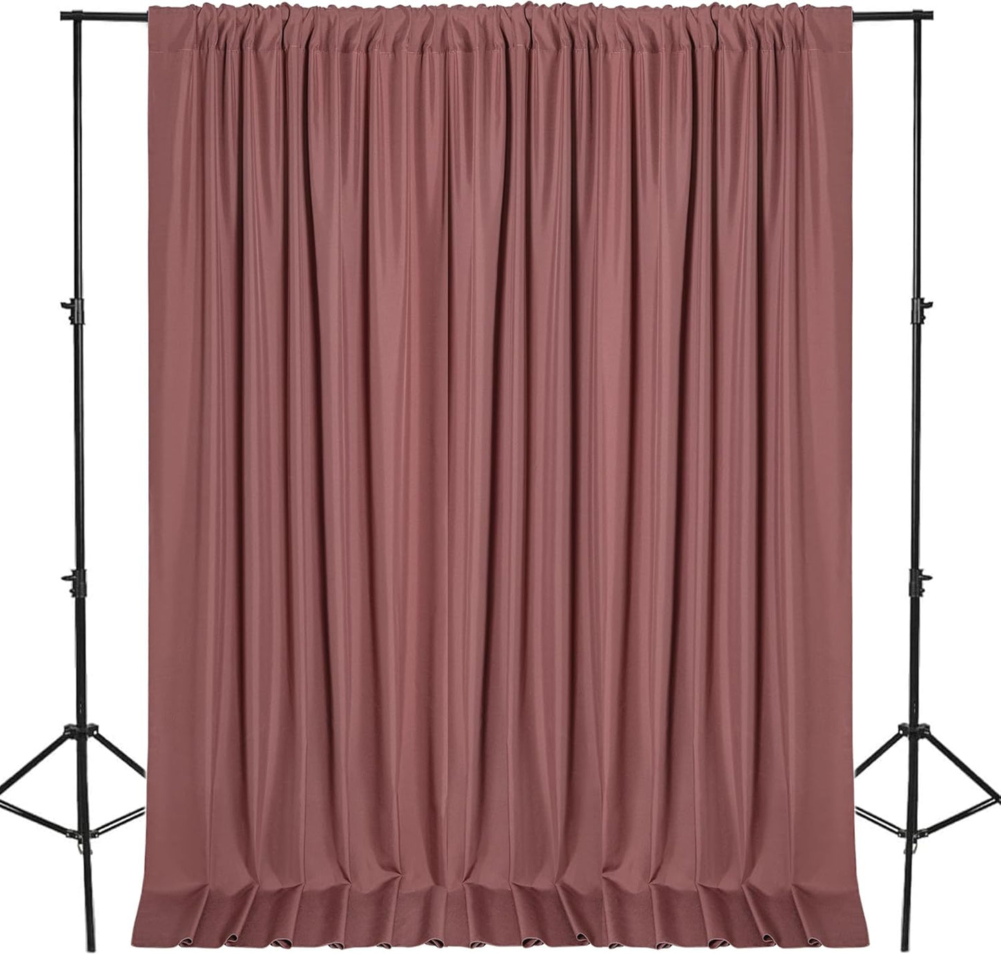 DWCN 10x8 FT Dusty Rose Backdrop Curtains for Parties, Photography Backdrop Drapes with Rod Pockets for Wedding Decorations Stage Birthday Family Gatherings, 2 Panels 5ft x 8ft