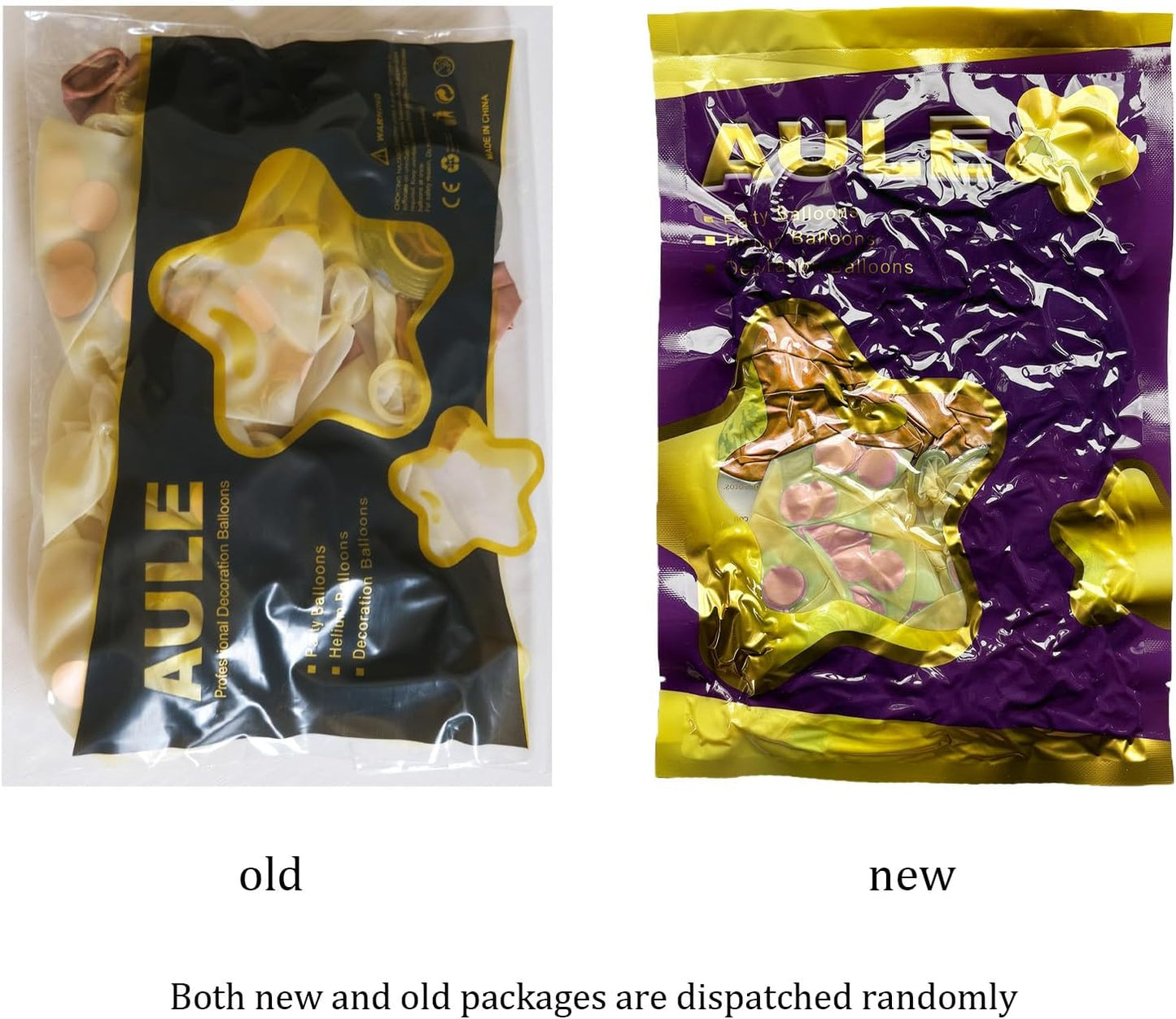 AULE Party Balloons Pack of 42 - Metallic Chrome Rose Gold Balloons and Rose Gold Confetti Latex Helium Balloons With 64ft Ribbons - 12 Inch Balloon Decoration Kit