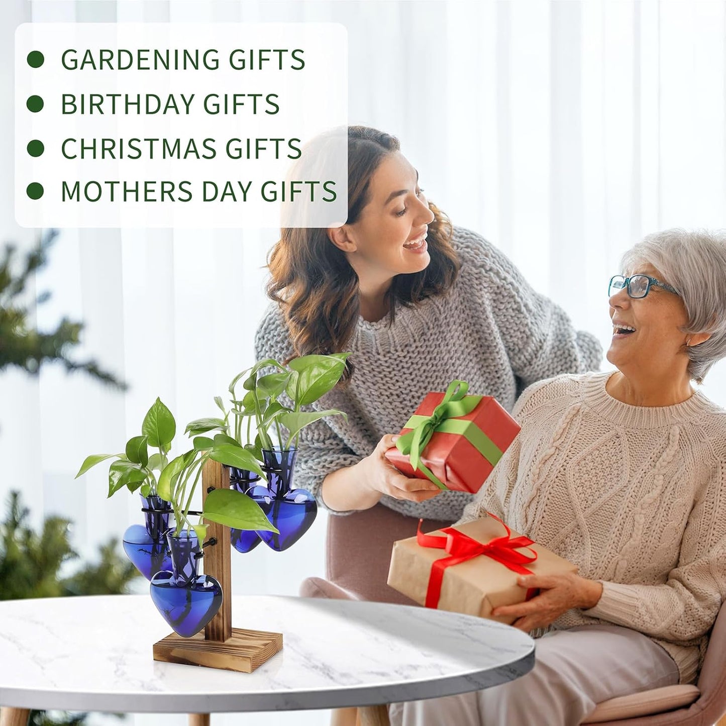 Plants Propagation Stations Plant Terrarium Kit Glass Planters for Indoor Plants House Plant Accessories Gift for Women - 4 Love Bulb Vase