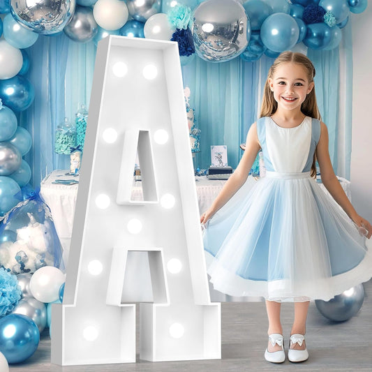 Ledido 4FT Marquee Light Up Letters A, Big Marquee Letters 4 Feet Tall for Birthday Decorations Large Light Up Letters for Party Wedding Graduation Baby Shower Anniversarty Decor