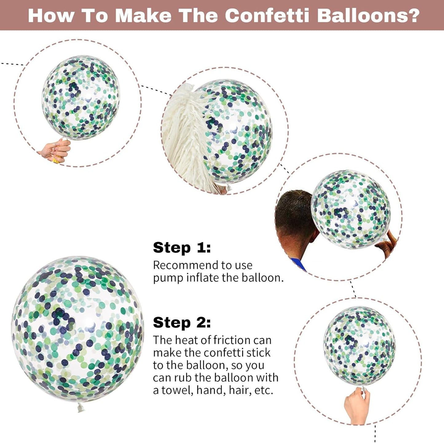 Orange Fall Balloons, 12Inch Autumn Orange Brown Green Latex Balloons with Confetti Party Balloon for Fall Thanksgiving Autumn Harvest Birthday Party Decorations