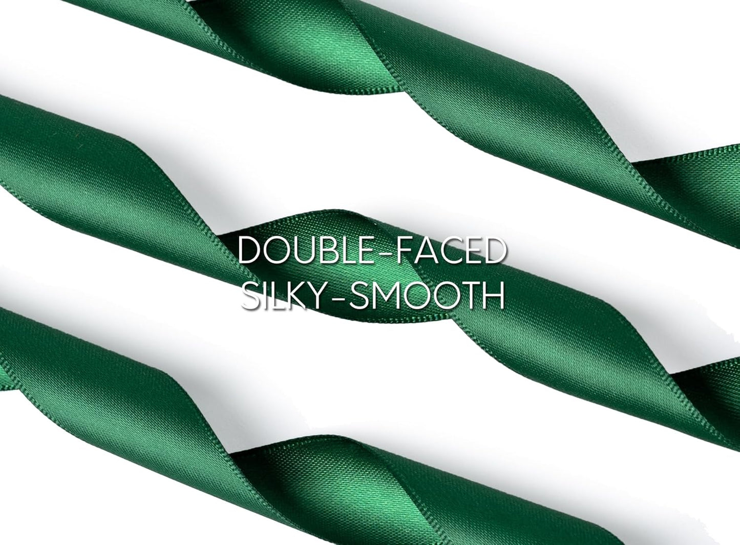 Forest Green Satin Ribbon 7/8 Inch x 50 Yards Double-Faced Ribbons for Christmas Gift Wrapping Crafts Flower Bouquet Wedding Paper Bows Invitations