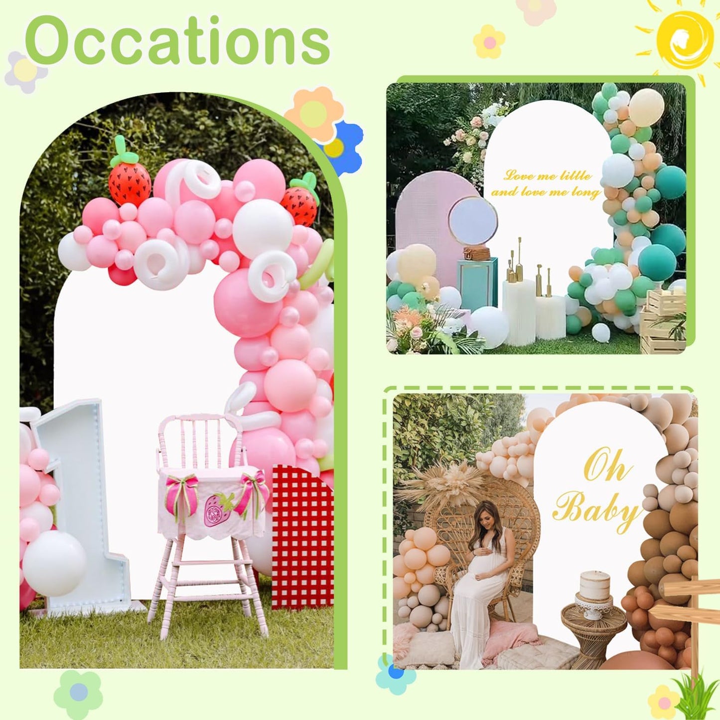 White Wedding Arch Cover Spandex Fitted Arch Covers Stretchy Backdrop 7.2ft Arch Cover for Round Top Stand Balloon Arch Backdrop for Baby Shower Banquet Party Wedding Ceremony Arch Abors