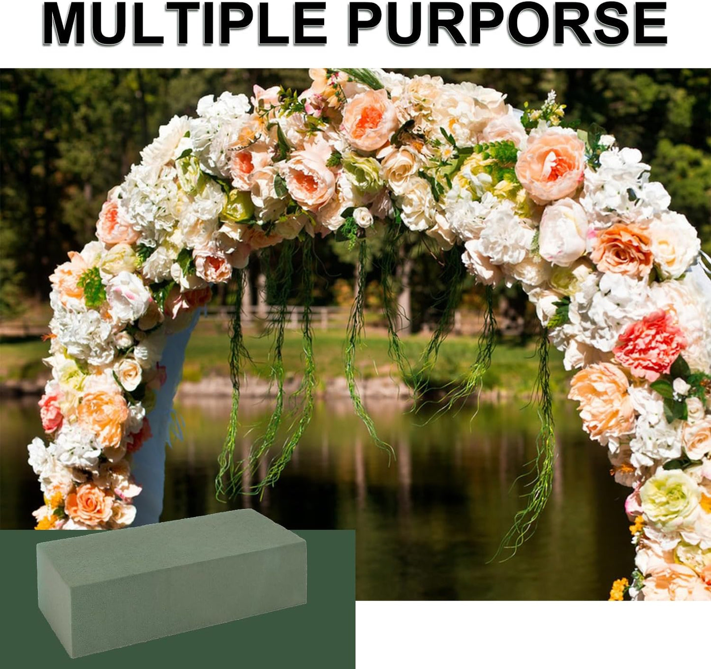 KUKLIPJIM 10 Packs Floral Foam Blocks, Dry and Wet Green Floral Foam for Fresh and Artificial Flowers, Perfect for Wedding, Birthdays, Home, Office, and Garden Decorations(7.8 * 3.54 * 2.4Inch)