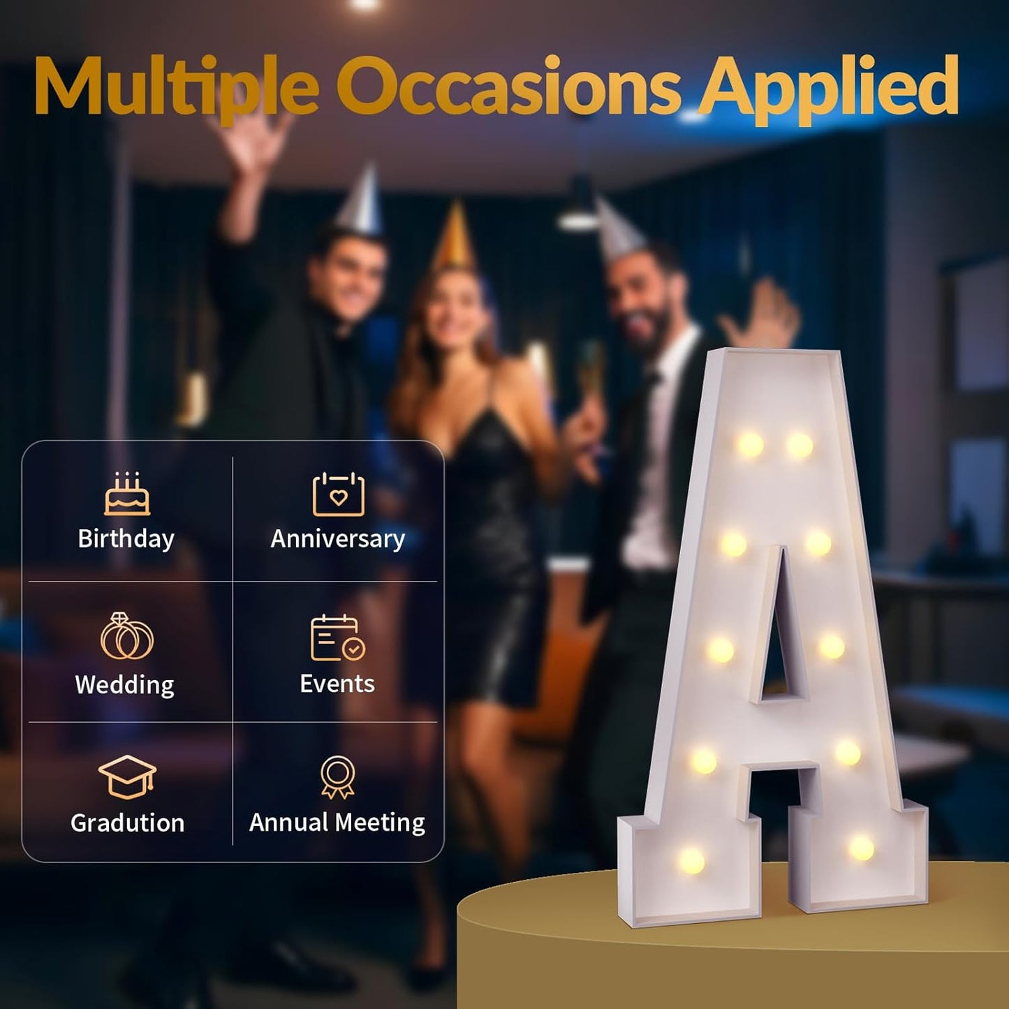 JoyMuse 4FT Marquee Light Up Letters,Large Marquee Letters 4 Feet Tall for Marry Me Proposal Decorations Big 4FT Letters with Lights for Baby Shower Party Decor, Letter G