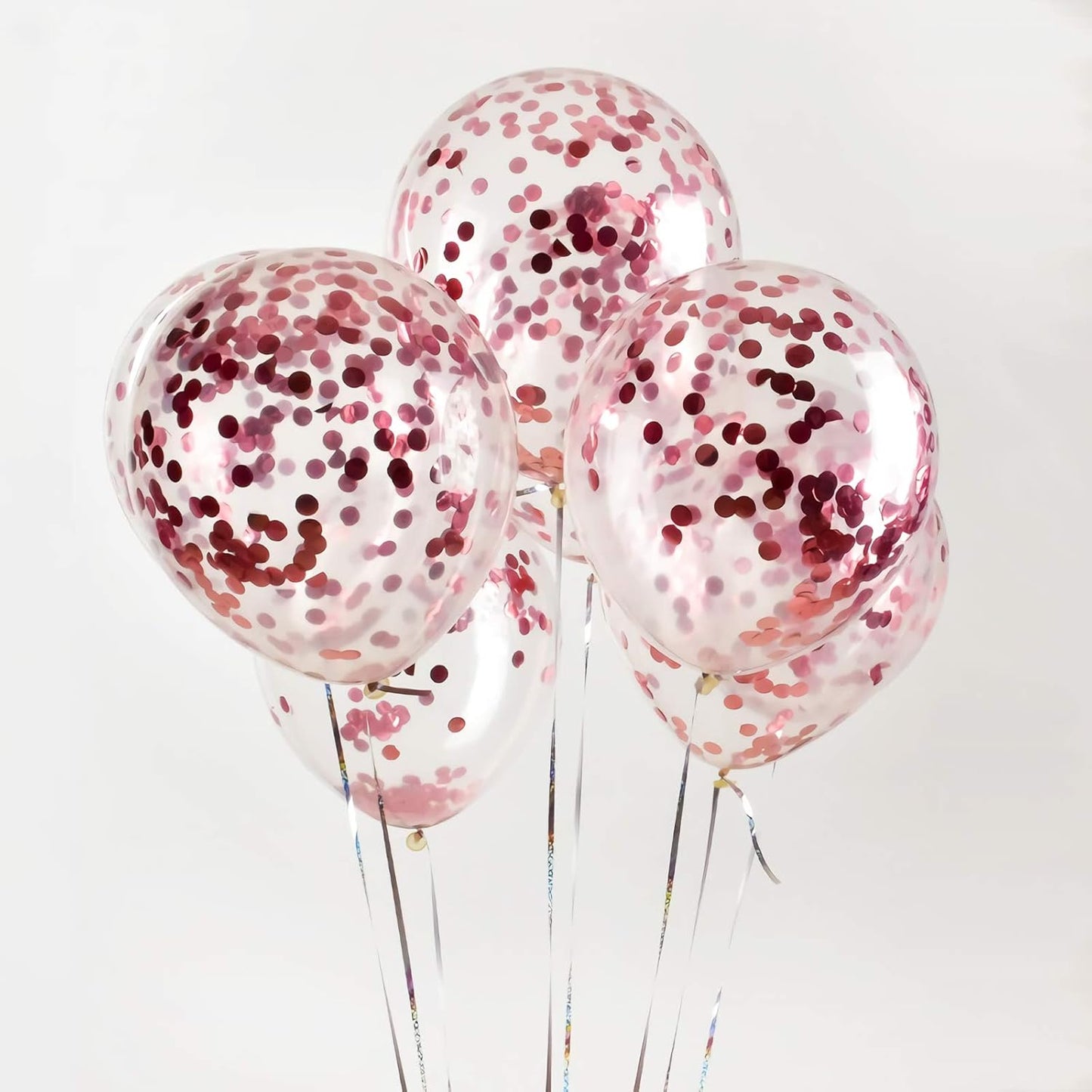 Rose Gold Confetti Balloons, 25 Pcs Thickened 12 Inch Clear Latex Balloon with Confetti Inside for Graduation Decorations Engagement Bridal Shower Party Baby Shower Birthday Party Decoration Supplies