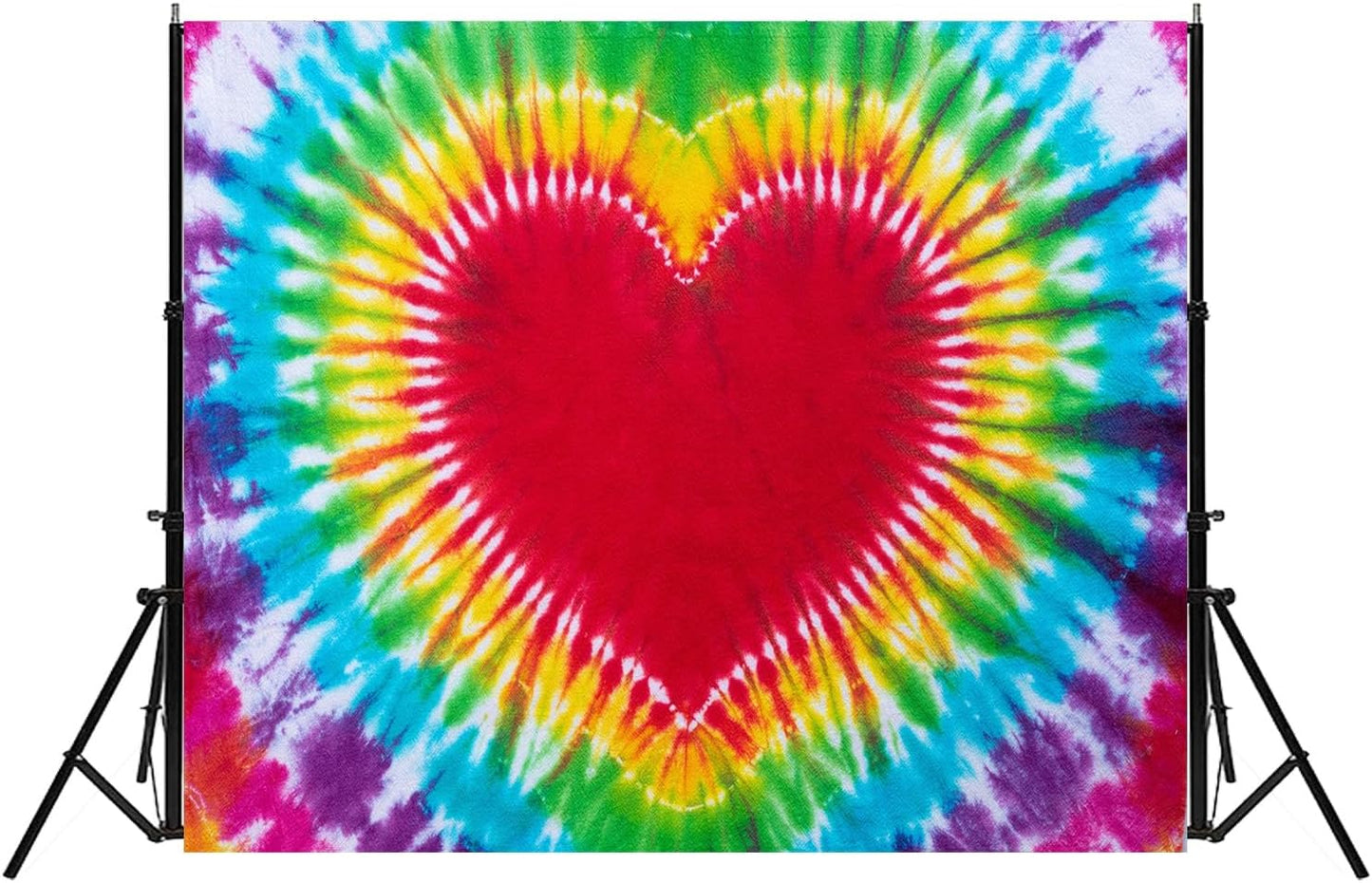 Hippie Backdrop 12x8ft 60s 70s Backgrounds Tie Dye Theme Party Decorations Hippie Supplies Photo Booth Props