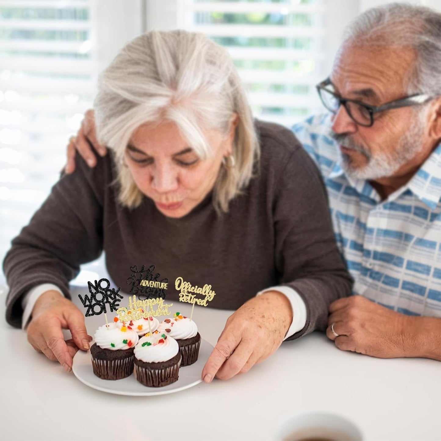 24Pcs Happy Retirement Cupcake Toppers Officially Retired Cake Toppers No Work Zone Adventure Begins Cupcake Picks Retirement Theme Farewell Birthday Party Decorations Supplies Black Gold