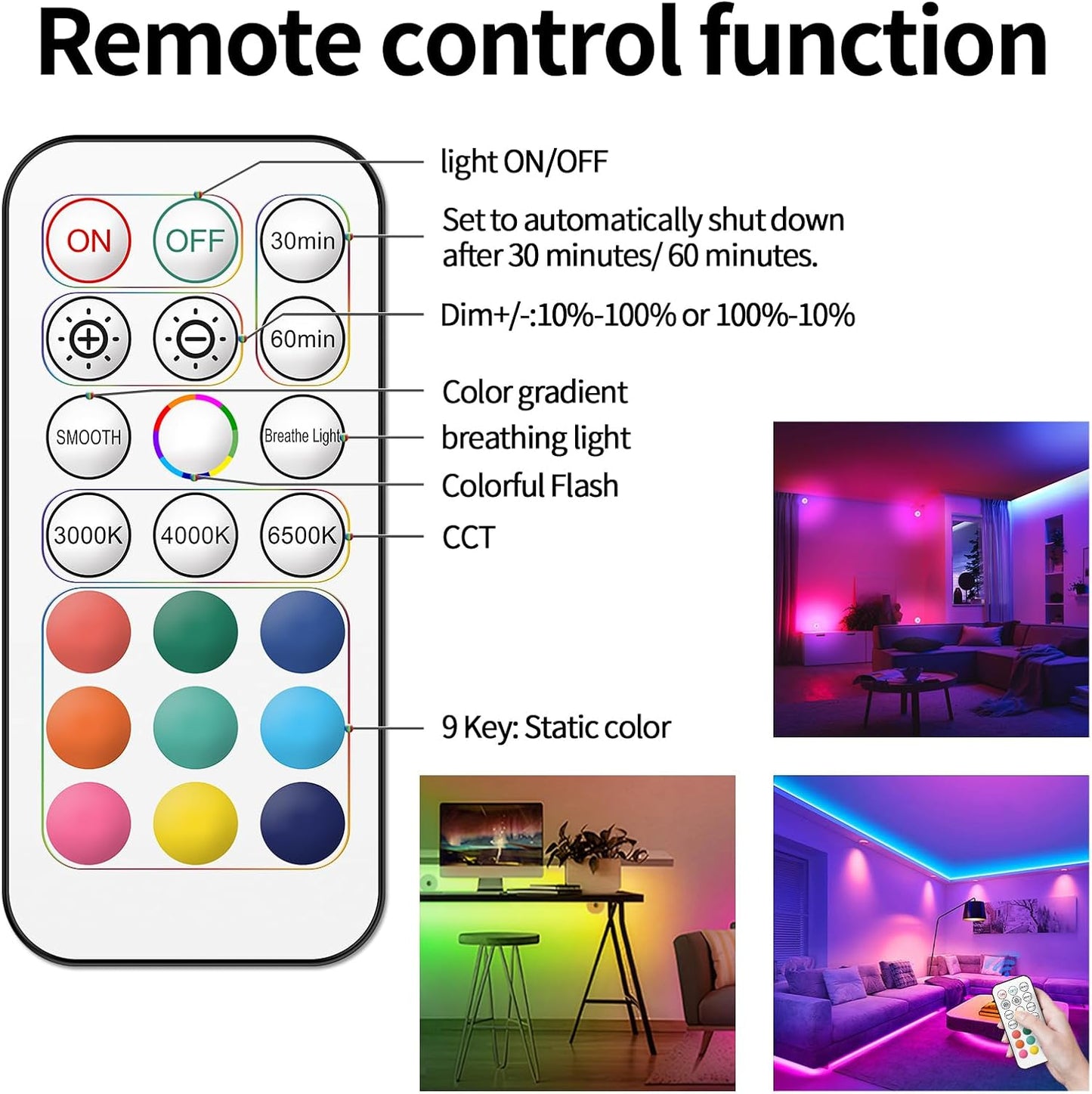 Rechargeable Puck Lights with Remote Control, 12 Color Changing Under Cabinet Lighting, Wireless RGB tv Led lights for bedroom & Closet, Dimmable Magnetic under counter lights for kitchen, Shelf,Party
