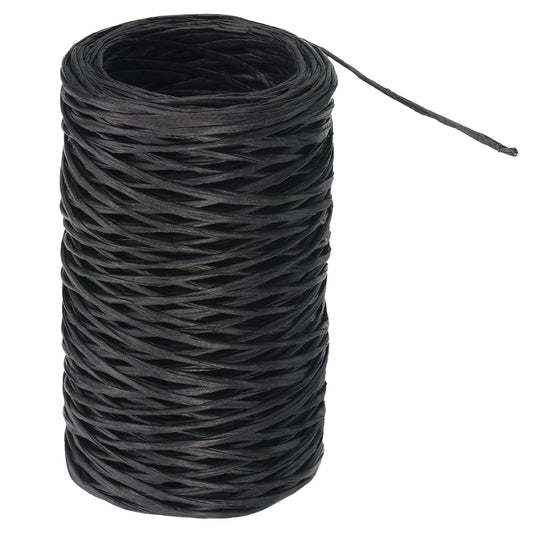 PATIKIL 164 Feet Floral Bind Wire Wrap Twine, 1mm Florist Wire Iron Wire Paper Covered Vine Wrapping Binding Wire for Flower Bouquets, Black