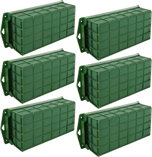 6 Pcs Floral Foam Cage, 11.8" x 4.5" x 3.1" Rectangle Flower Cage Holders with Floral Foam, Floral Arrangement Cage for Artificial Flowers, Fresh Flowers and Home Decoration