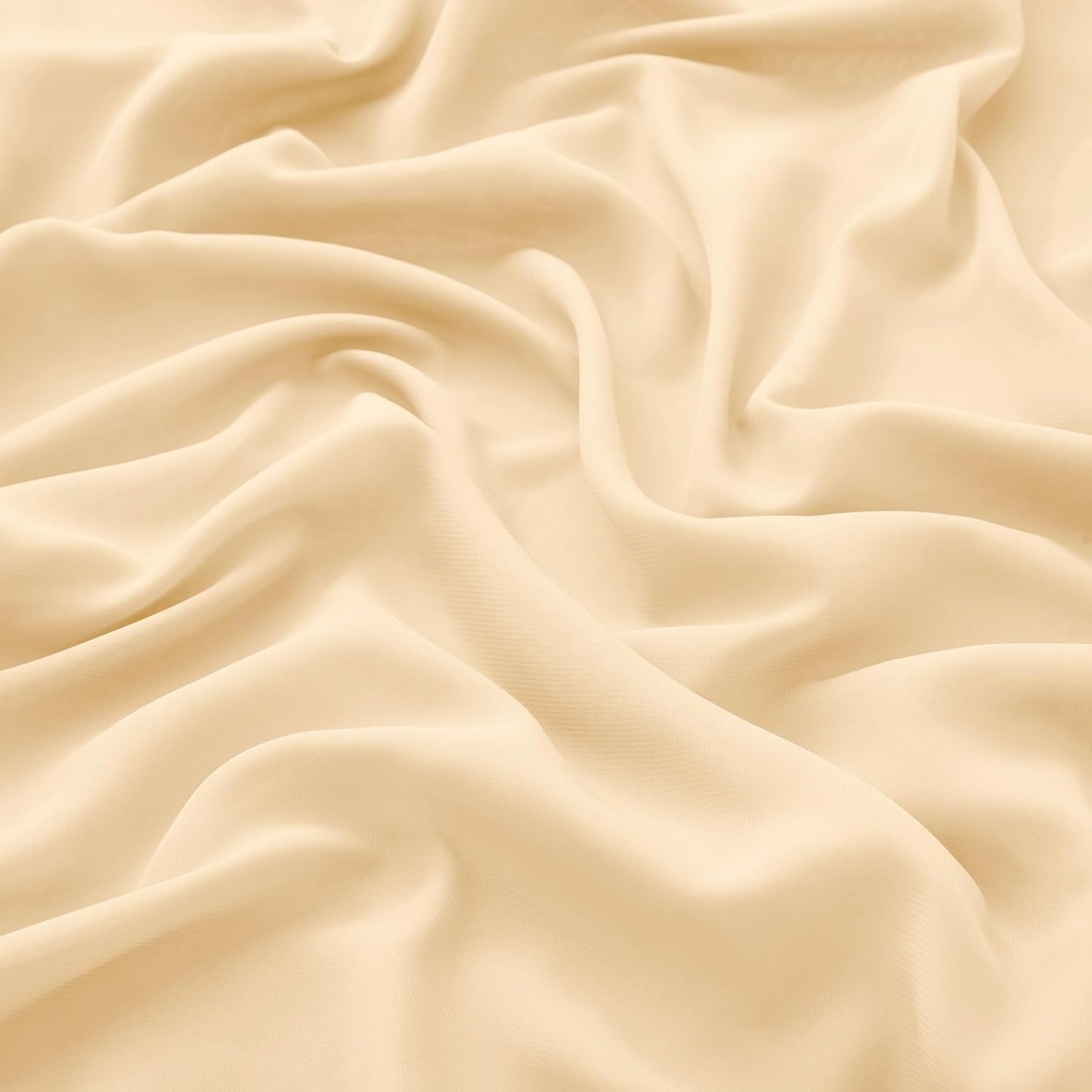 VACVELT Wedding Arch Draping Fabric Champagne Chiffon, 2 Panels Sheer Drapes 30 Inch x 20ft Chiffon Backdrop Curtain Decor, Outdoor Sheer Drapery for Ceremony Party Ceiling