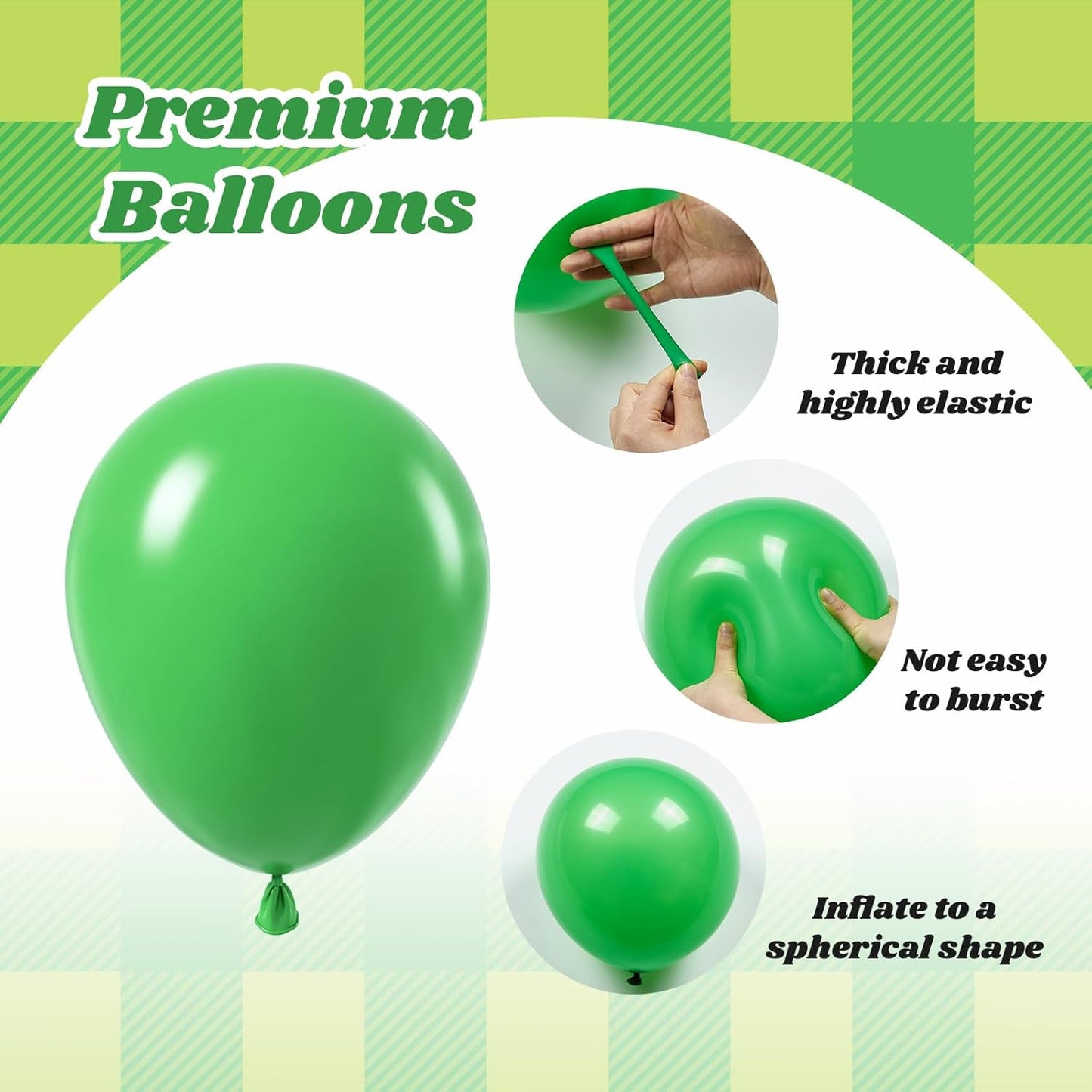 60pcs 12inch Green and Black Balloons, Black White Lime Green Confetti Balloons for Football Theme Party Baby Shower Video Game Birthday Decorations