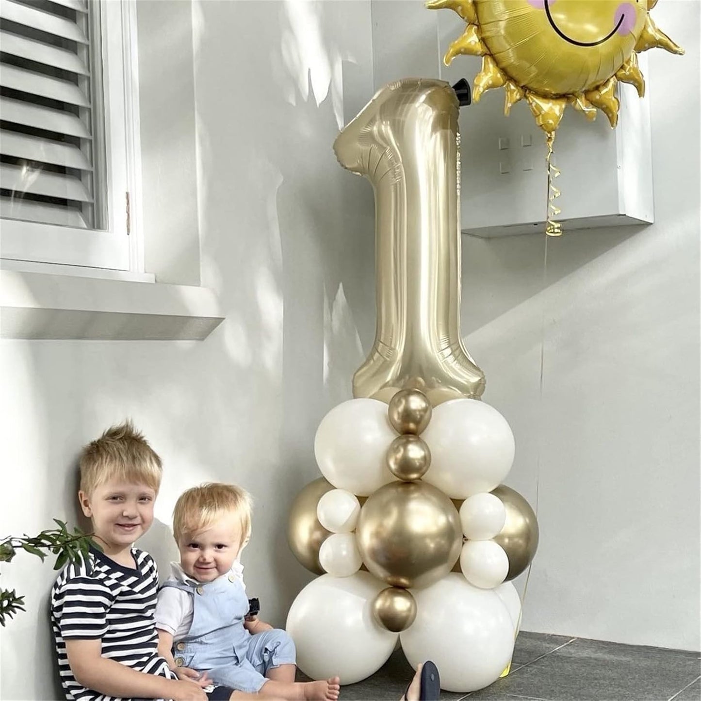 Champagne Gold Number 6 Balloon, 40In Large Foil Number Balloons Set 0-9 for Women, Self Inflating Light Gold Digital 6 Helium Balloon for Girls Boys 6th Birthday Anniversary Party Decoration Supplies
