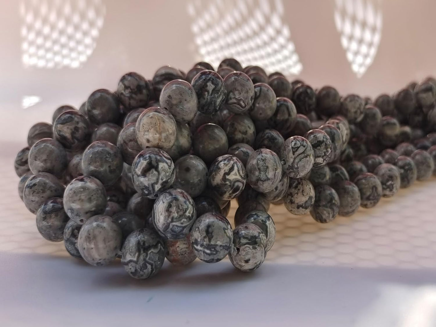 Map Jasper Beads 8mm 100pcs Round Loose Gemstones for Bracelet Necklace Jewelry Making