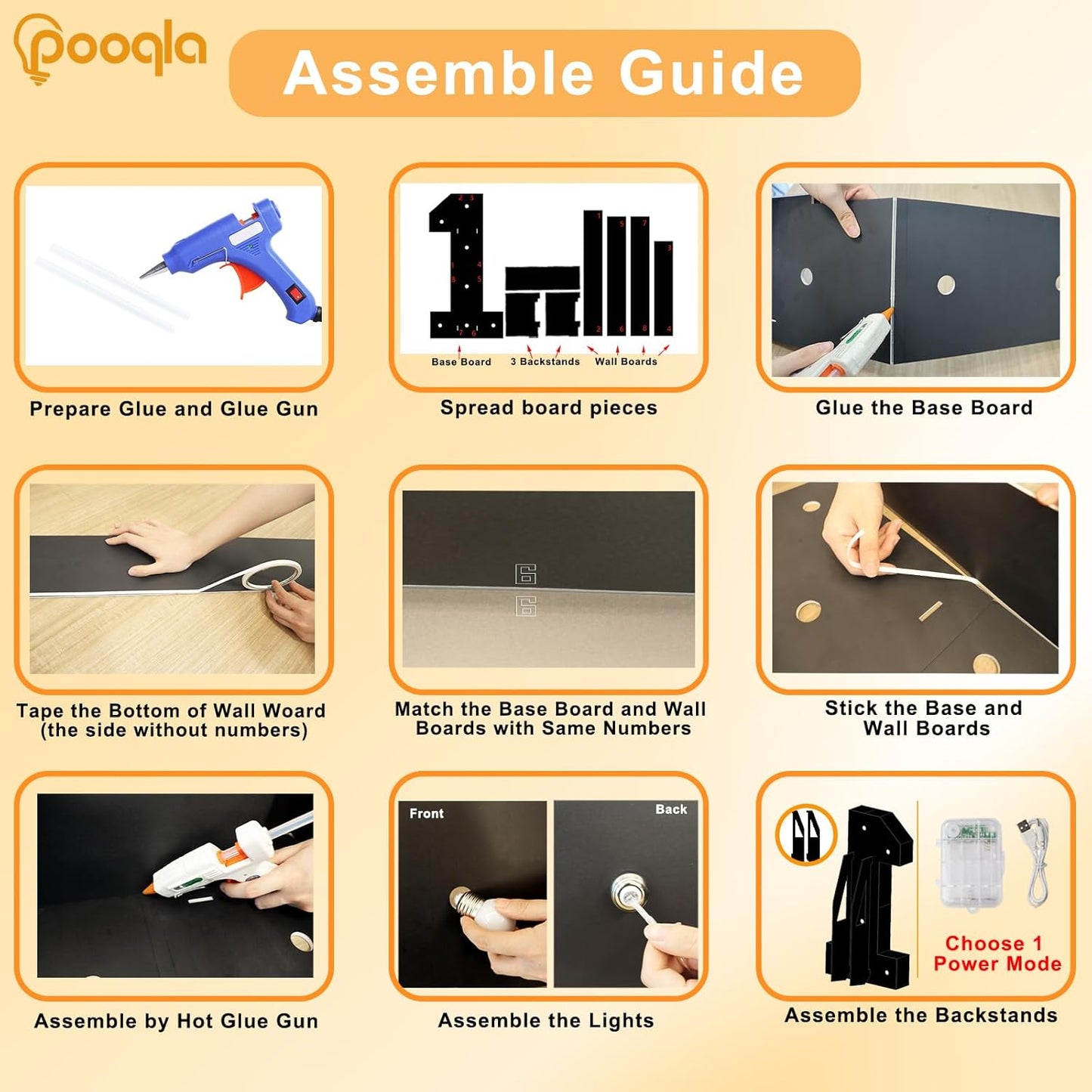 Pooqla 3FT Marquee Light Up Numbers, Black Lighted Party Decor for her him Women Men, Giant Mosaic Light Up Numbers for 6th 16th 60th Birthday Anniversary Decoration, Number 6