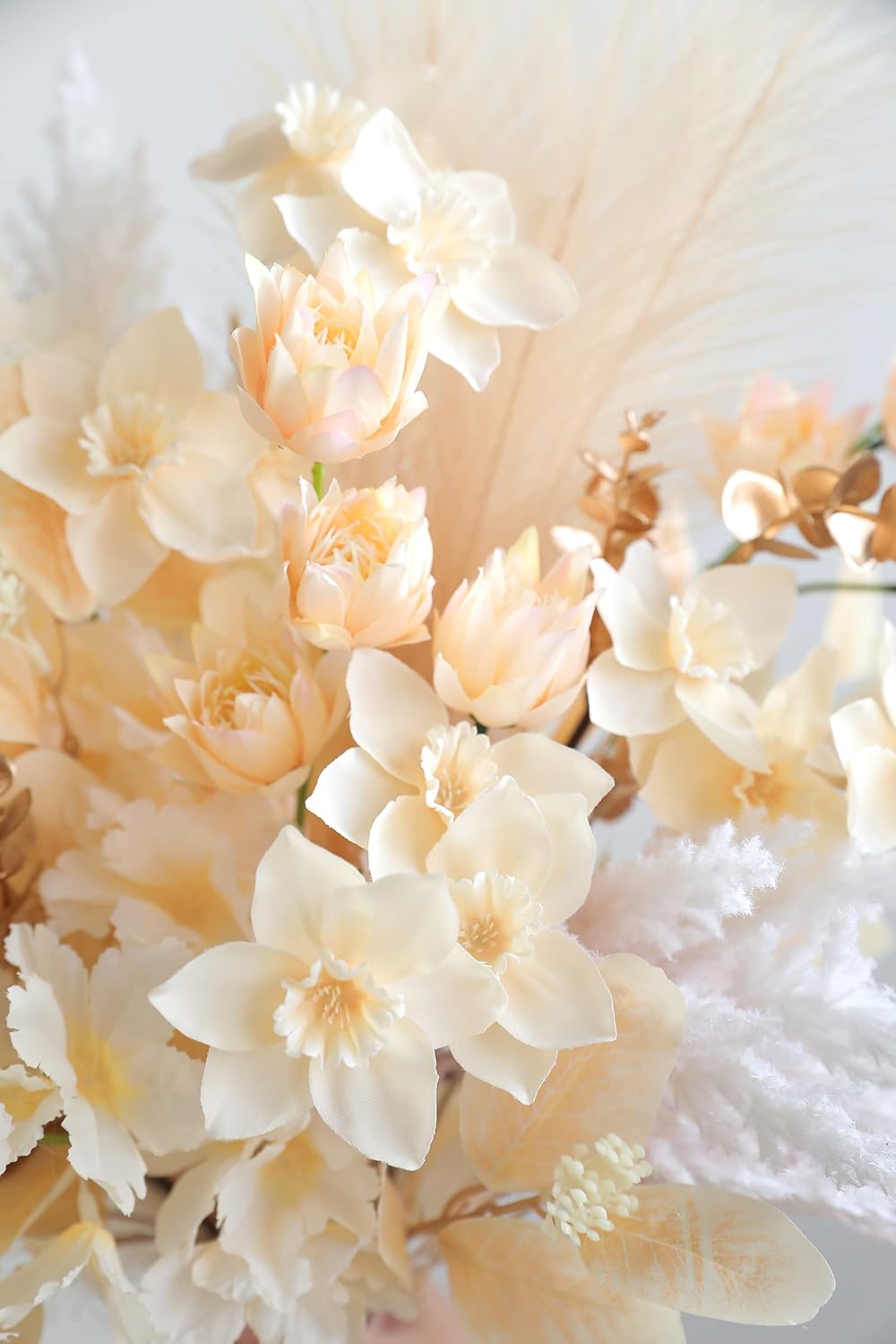 Serra Flora Artificial Greenery Spray Box Set(Pack of 19pcs) with 7 Kinds of DIY Wedding Bouquet Filler Table Centerpieces and Floral Arrangement (Champagne)