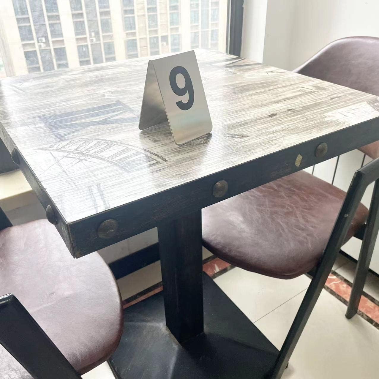 Metal Place Cards Stackable Tent Style Table Numbers,Place Card Holders for TRPG Wedding Party Restaurants Cafes Bars Gatherings Meeting Room Board Games (Black, Large 1-10)