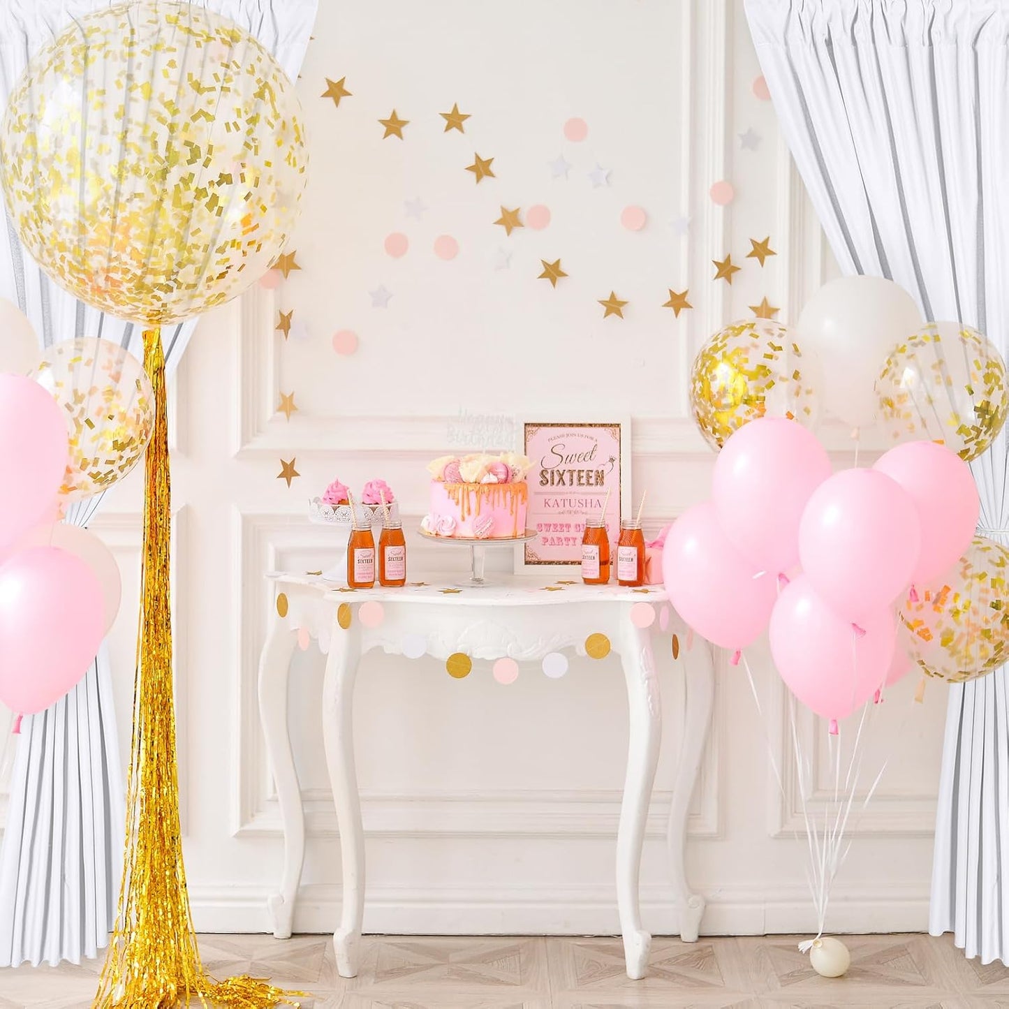 DWCN 10x7 FT White Backdrop Curtains for Parties, Photography Backdrop Drapes with Rod Pockets for Wedding Decorations Stage Birthday Family Gatherings, 2 Panels 5ft x 7ft