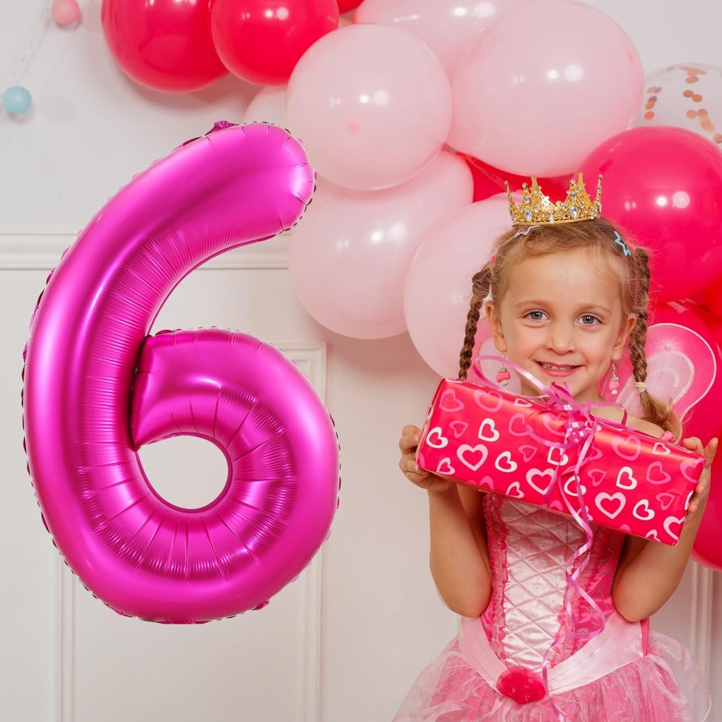 Hot Pink 2 Balloon,40 Inch Number 2 Balloon,2 Birthday Balloon Decorations, Foil Mylar Helium 2 Balloon Number for Birthday Party Decorations