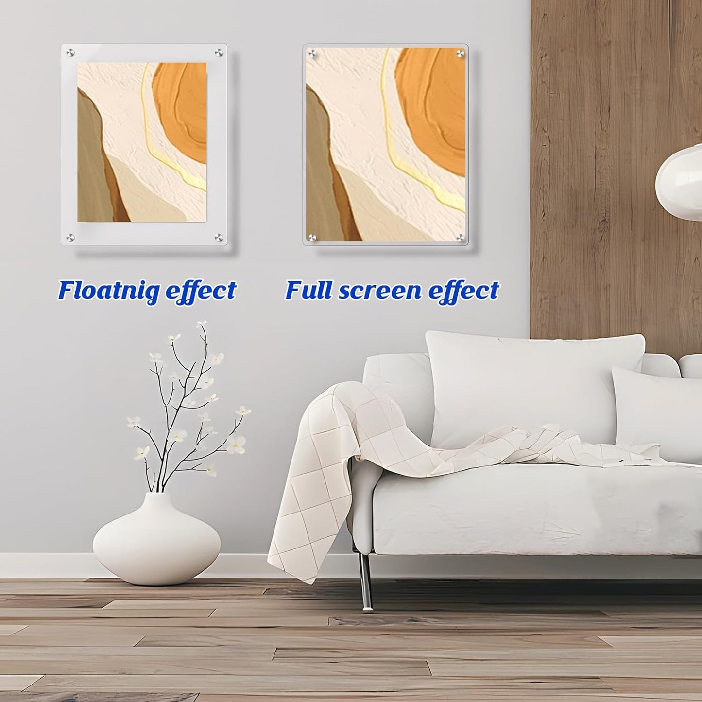 11X14 Acrylic Floating Picture Frame for Wall Mount, Clear Magnetic Photo Frame for Kids Artwork,Certificates Documents Frames for Family,Office,Wedding