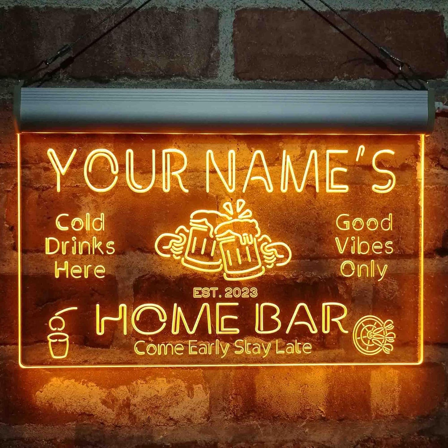 ADVPRO Personalized Your Name Custom Home Bar Beer Established Year Single Color LED Neon Sign 12 x 8.5 Inches st4s32-p11-tm-y