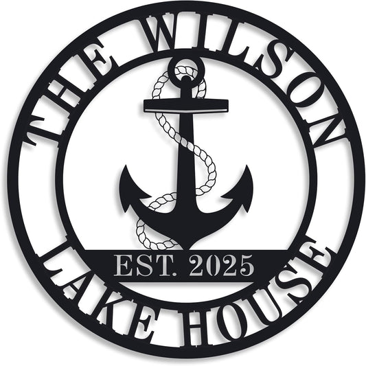 Personalized Lake House Decor, Custom Nautical Wall Decor, Nautical Decor for Home, Outdoor Metal Lake House Signs