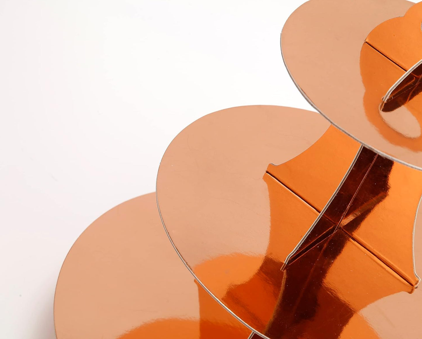 3-Tier Cupcake Stand, Rose Gold Cardboard Cake Stand holder, Tiered DIY Cupcake Stand Tower for Dessert Table Displays, Birthday Theme Party Favors Decoration, Floral Tea Party, 12" W x 12.8" H