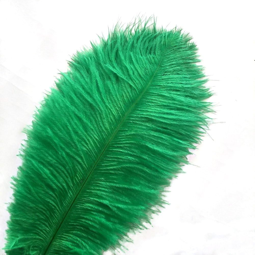 KOLIGHT 40pcs 12''~14''(30~35cm) Natural Ostrich Feathers for DIY Home Wedding Party Office Decoration (Dark-green)