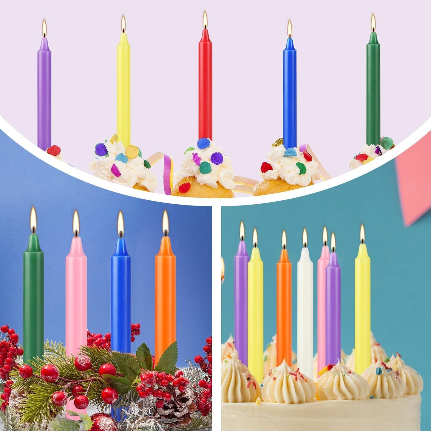 40 Pack Spell Chime Candles-4 Inch Multi-Colored Taper Candles Sticks-for Home Decor Kitchen Decor Wedding Decoration-10 Colours