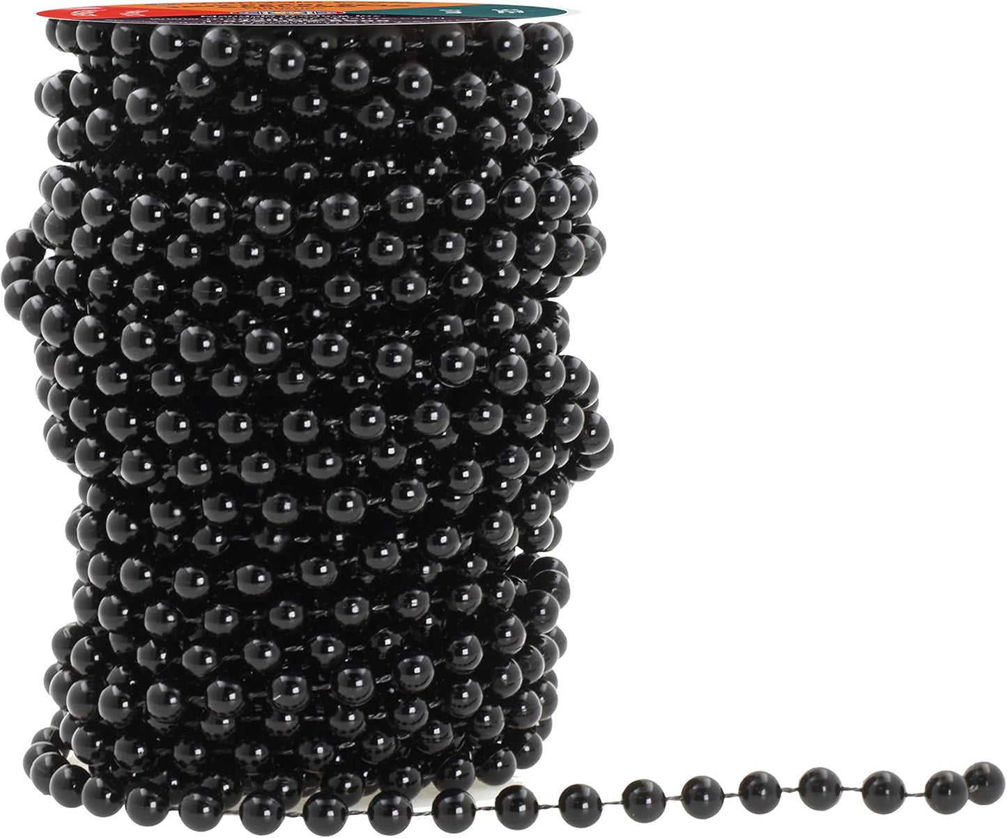 Mandala Crafts 8mm Faux Black Pearl Beads Roll - 20 Yards Strand of Fake Pearls Chain Garlands Spool String for Christmas Tree, Wedding, Party, Vases, DIY Decoration