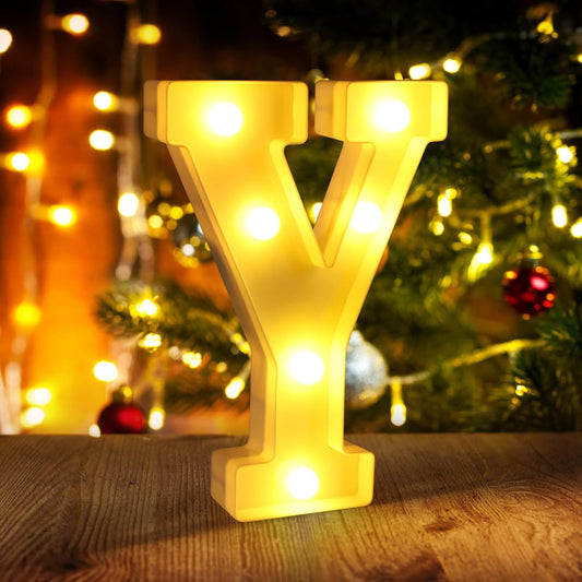 Light Up Letter Y,LED Sign Marquee Letters 26 Alphabet for Party Birthday Name,Wedding,Christmas Decorations,Personalized Name Sign Letters for Centerpieces Table and Wall Decor