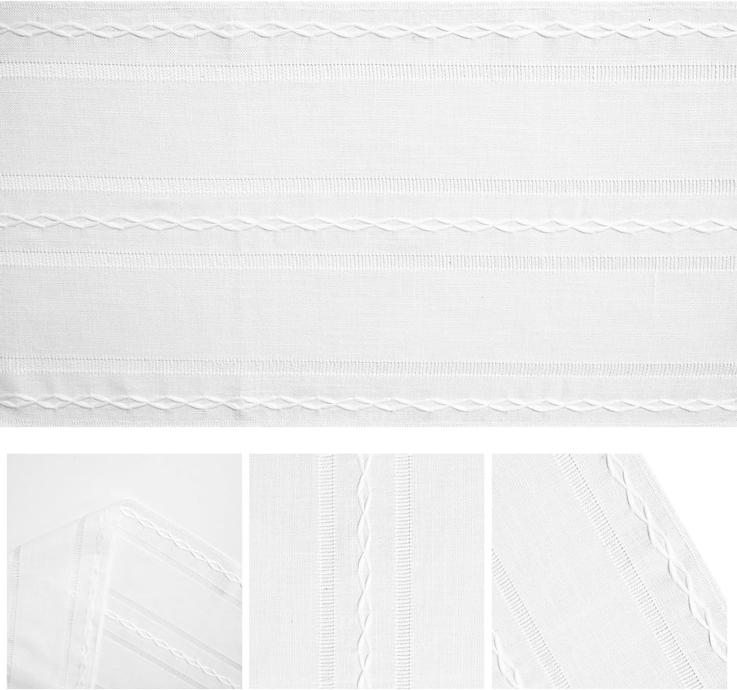 Artoid Mode Rustic Cotton Linen Table Runner, Seasonal Embroidered Hollow Kitchen Dining Table Decoration for Home Party Decor 13x90 Inch