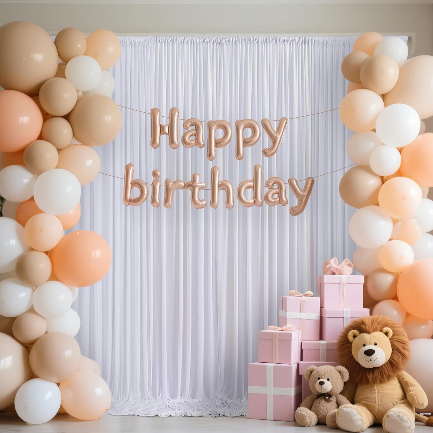 20x10ft Backdrop Curtains for Parties, 4 Panels 5x10ft Photography Backdrop Curtain with Rod Pocket,Backdrop Polyester Background Drapes,Wedding Backdrop Drapes for Birthday Baby Shower Home Decor