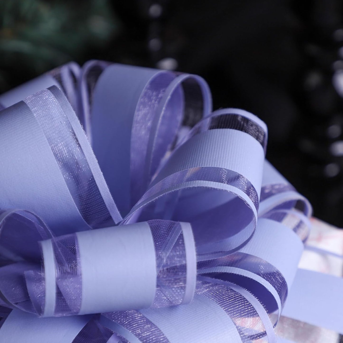 6Pcs 6inch Pull Bow Gift Wrapping,Pull Bow For Gift Basket, Gift Bag Box Wrapping Decor, Valentines Day, Birthday, Anniversary, Wedding, Flower Packaging (Baby Purple)