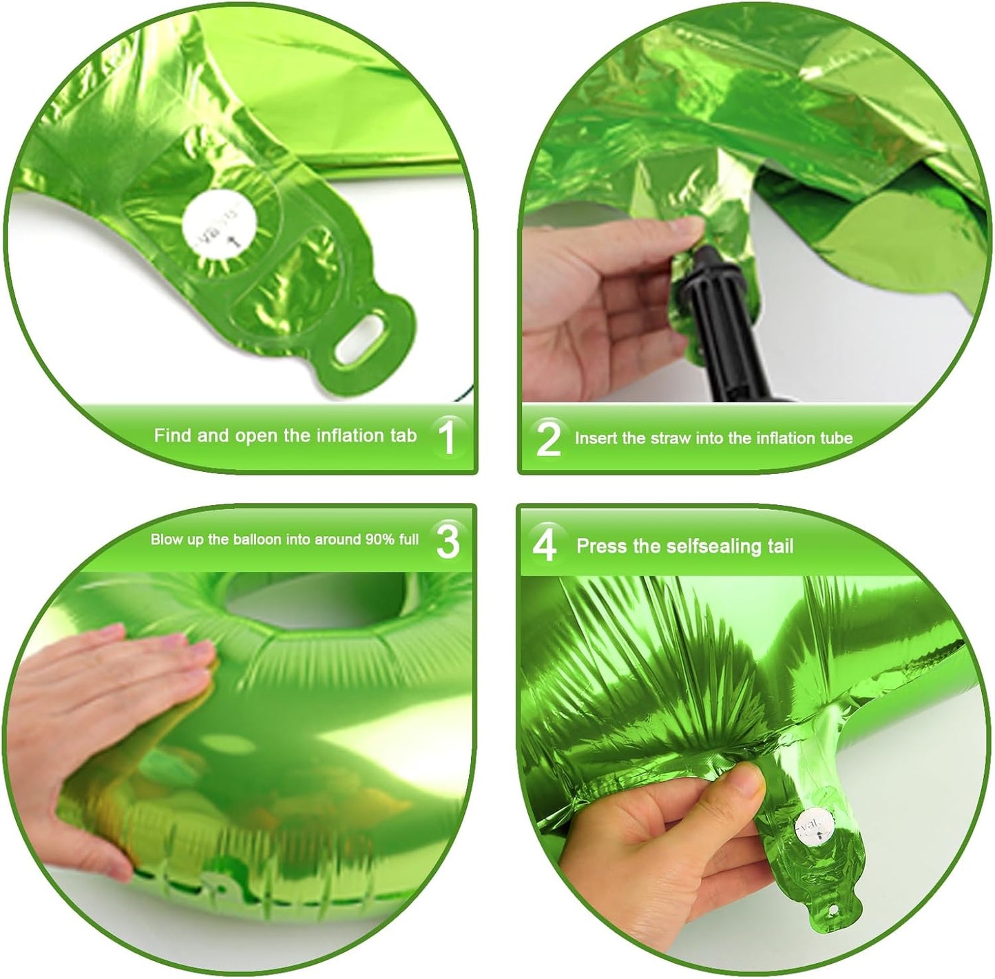40 Inch Light Green Large Number 4 Balloons, Giant Foil Number Four 14 24 34 40 44 Balloons, Light Green Mylar Big Balloon for Anniversary Graduation Decorations