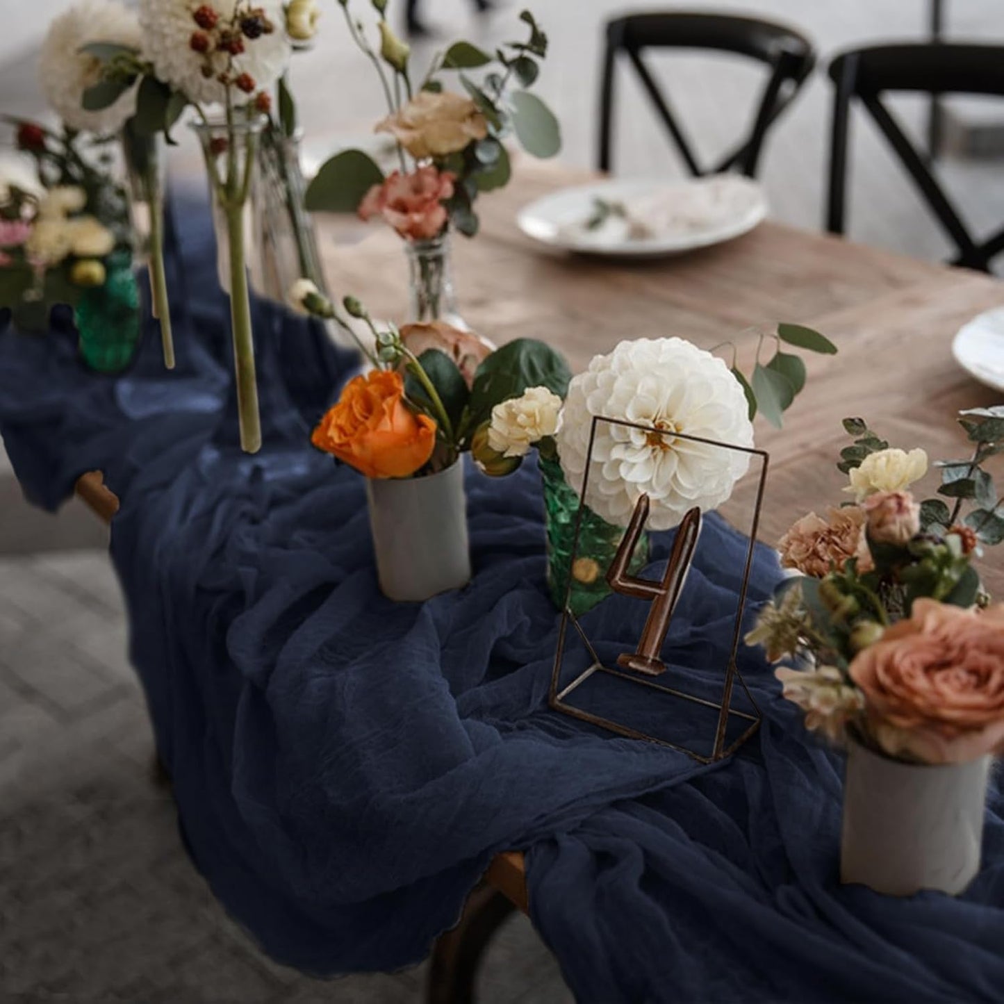 2 Pack Cheesecloth Table Runner 10Ft Christmas Gauze Boho Table Runners for Wedding Decor Bridal Shower Decorations Baby Shower Party(35" x 120")