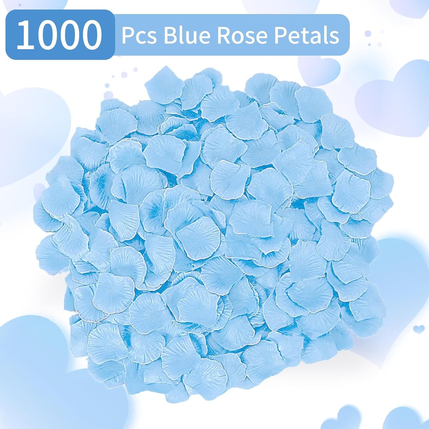 1000 Pcs Artificial Fake Rose Petals,Flower Petals for Romantic Night, Engagement, Party, Wedding, Event Flower Decorations, in Bulk(Light Blue)