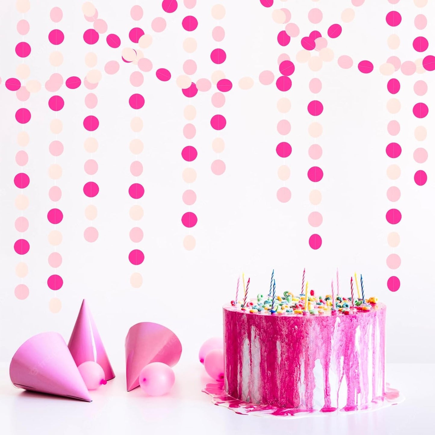 Hot-Pink Party-Decorations Paper-Garland Streamers Banner - 52Ft Girl Birthday Flamingo Baby Shower Engagement Wedding Bachelorette Hanging Decor Ouruola