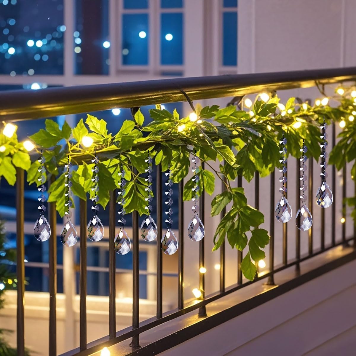 100 Pack Hanging Crystals - Clear Acrylic Prisms Pendant Ornaments for Christmas Tree, Centerpieces, Chandelier, Window & Home Decor, Ideal for Weddings, Parties Decorations (Teardrop)