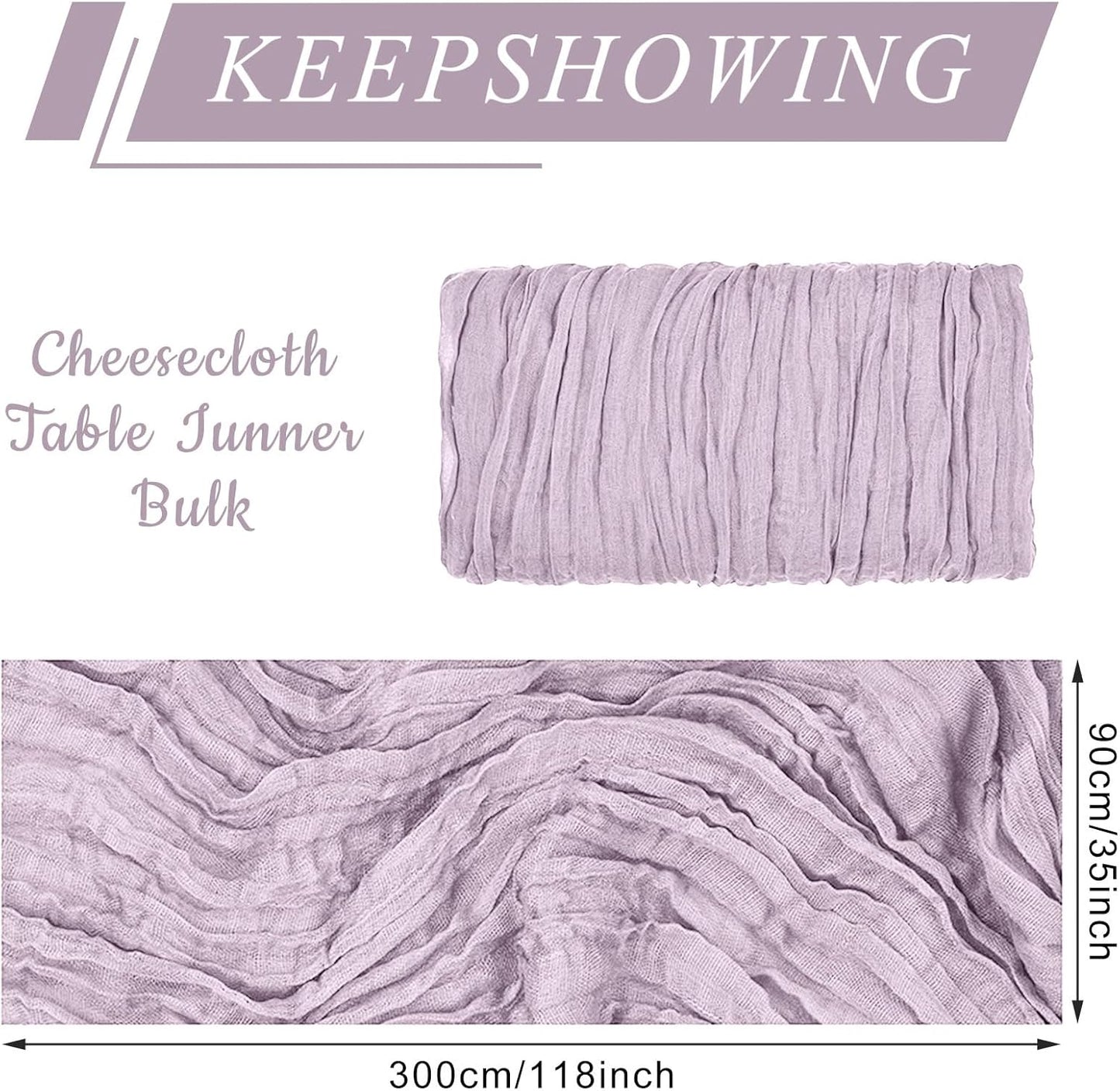 6 Pack Cheesecloth Table Runner 10Ft Christmas Gauze Boho Table Runners for Wedding Decor Bridal Shower Decorations Baby Shower Party(35" x 120")