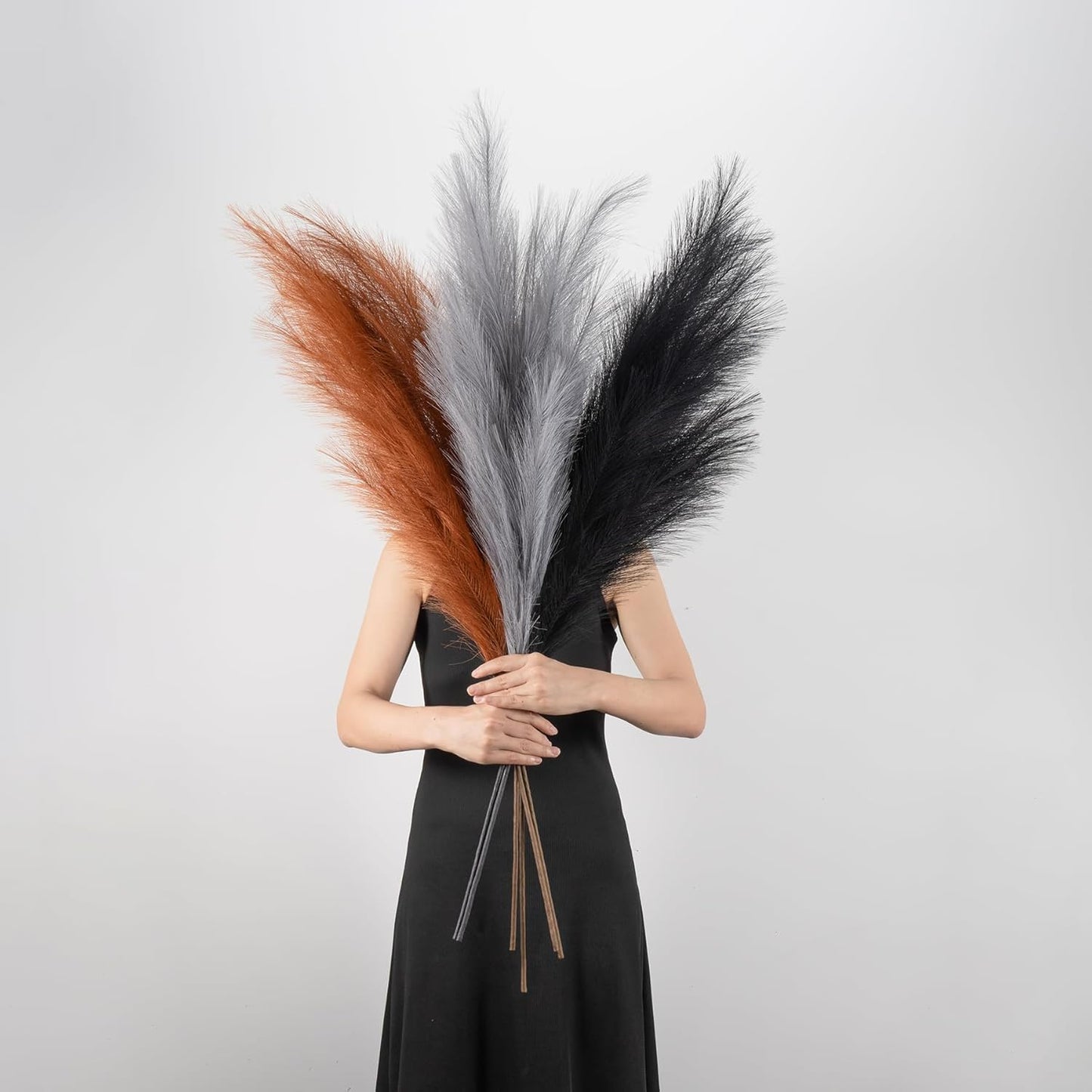 EVODIS Pampas Grass Decor Tall, 43"/110cm Faux Pampas Grass 6 Stems Large Pompass Grass Branches Tall Bulk Boho Flower Arrangement for Home Room Wedding Party Decor