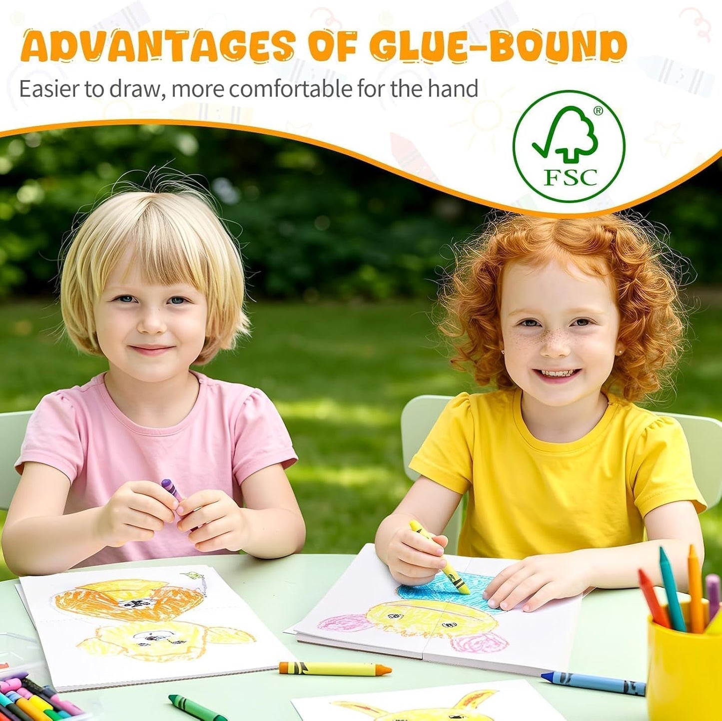 Umriox Drawing Pad for Kids, 9" x 12" Sketch Book, 4-Pack Sketch Pad (50 Sheets Each), 110gsm Acid-Free Drawing Paper, Glue-Bound Art Sketchbook for Kids' Classroom, Travel & School Art Supplies