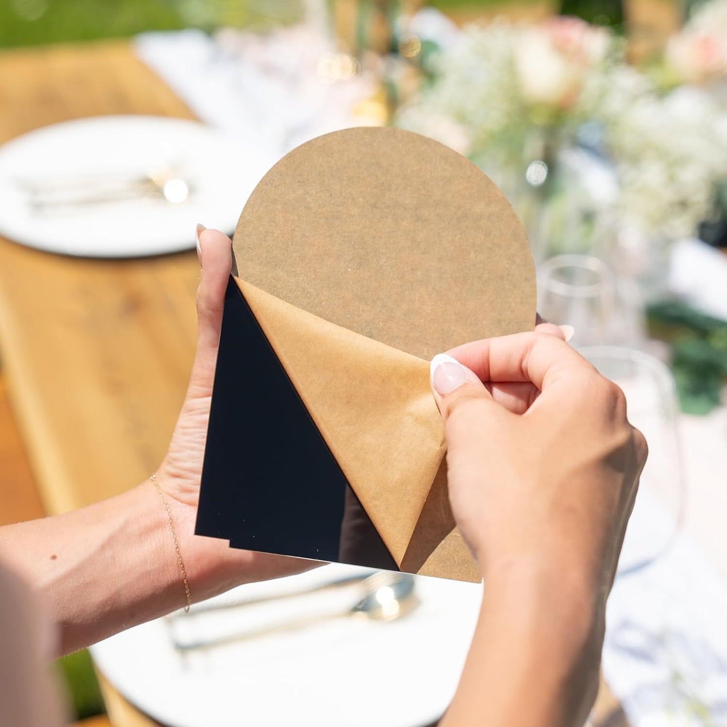 Black Arch Acrylic Table Numbers for Wedding Reception - 5" x 7" White Font Centerpiece Set with Holder Stands & Head Table Sign - Anniversary, Event, Party, Wedding Set 1-15