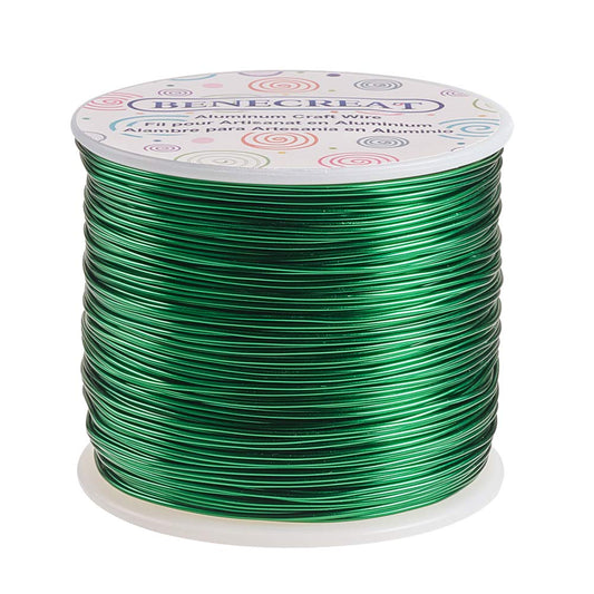 BENECREAT 12 17 18 Gauge Aluminum Wire (18 Gauge,492 FT) Anodized Jewelry Craft Making Beading Floral Wire for Halloween Christmas Frame Handicraft Making, Green