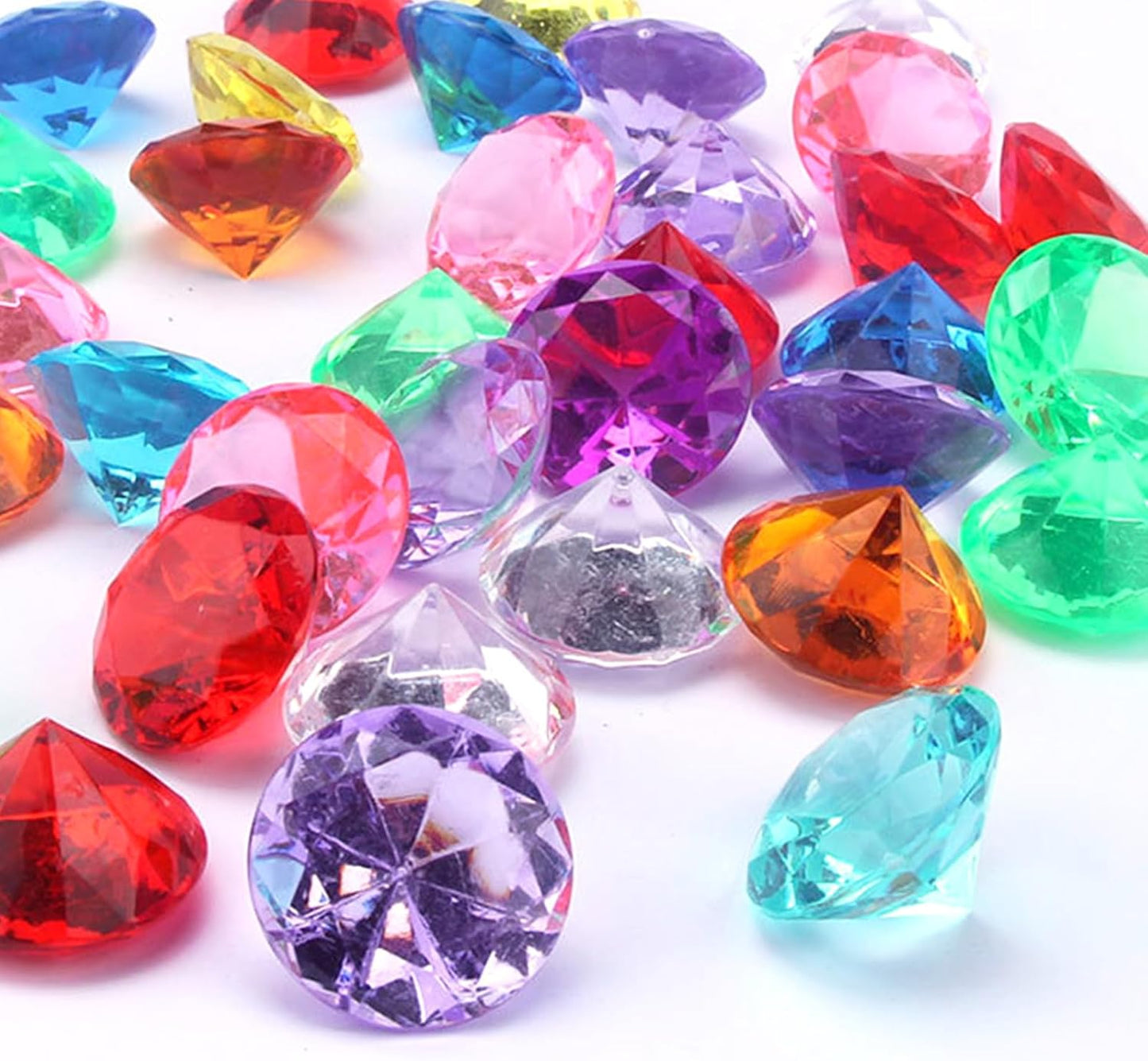 280Pcs Fake Diamonds for Wedding Centerpieces Multicolor Vase Fillers Acrylic Crystal Gems Rhinestone Ribbon for Wedding Birthday Party Cake Decor Vase Fillers Table Scatters DIY Crafts