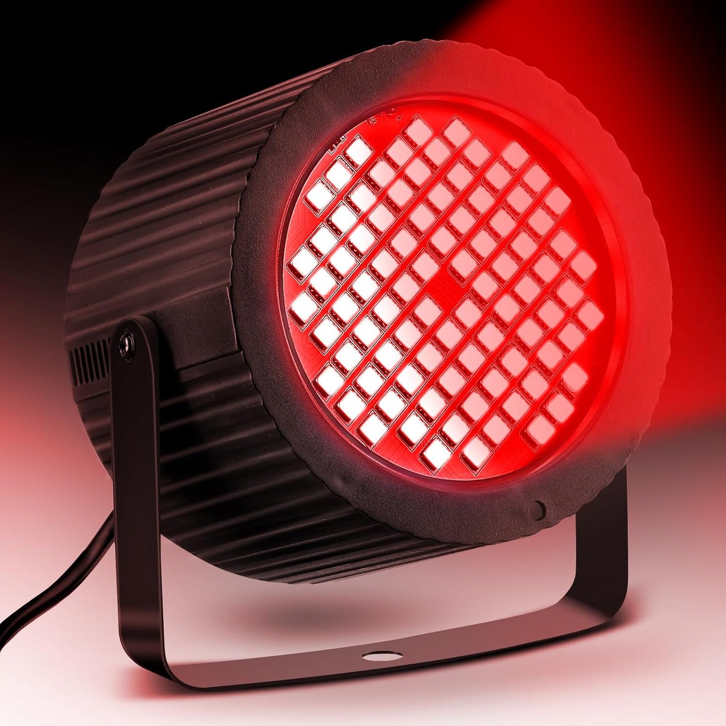 Funtery 2 Pcs Bright White Strobe Light 88 LEDs Flash Party Lighting Speed and Sound Modes Flashing Stage Lights for Christmas Easter Birthday Party Room Dance DJ Bar Karaoke Show Wedding (Red)