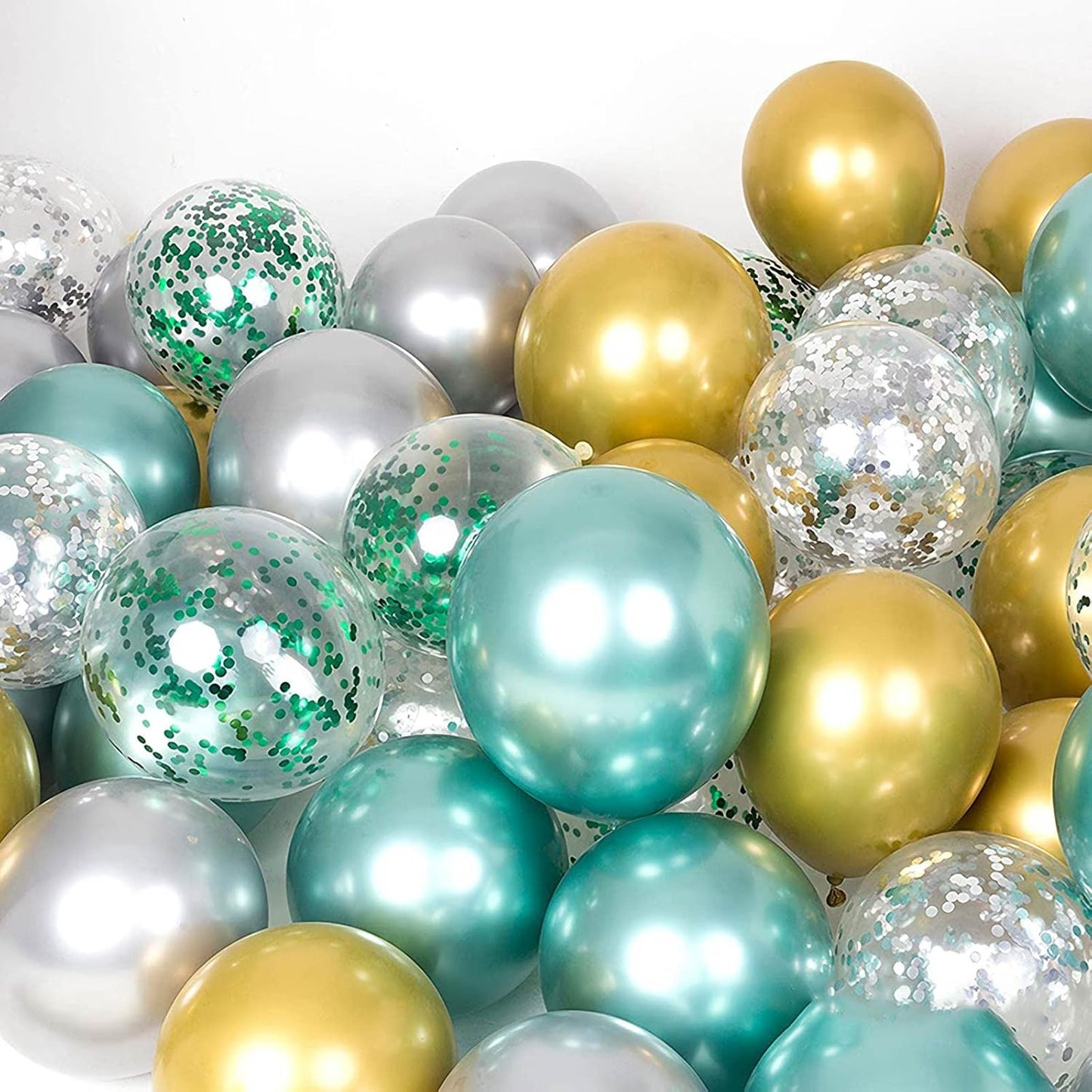 Green Confetti Balloons, 25 Pcs Thickened 12 Inch Clear Latex Balloon with Confetti Inside for Graduation Engagement Bridal Shower Party Baby Shower Gender Reveal Birthday Party Decoration Supplies