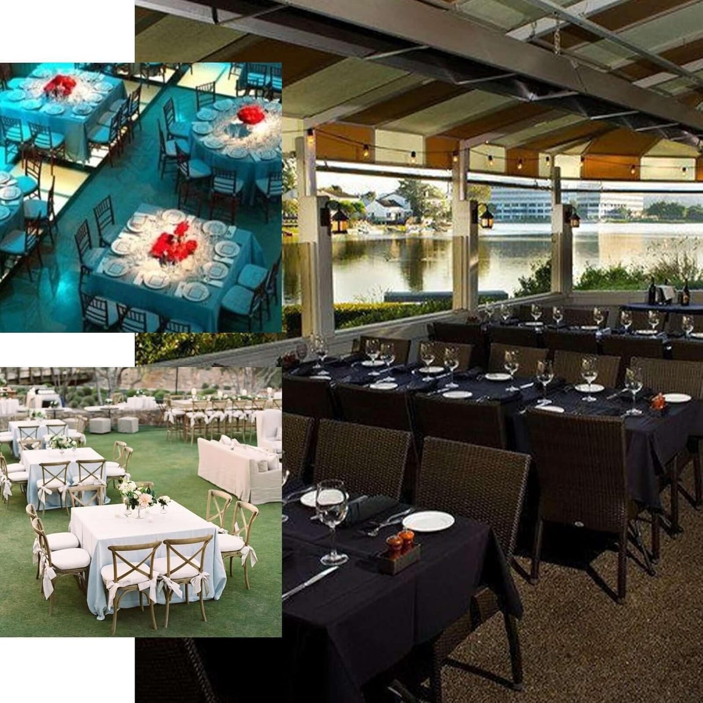 Efavormart 90" Gold Wholesale Linens Polyester Square Linen Tablecloth for Kitchen Dining Catering Wedding Birthday Party Events